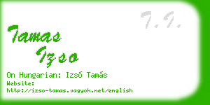 tamas izso business card